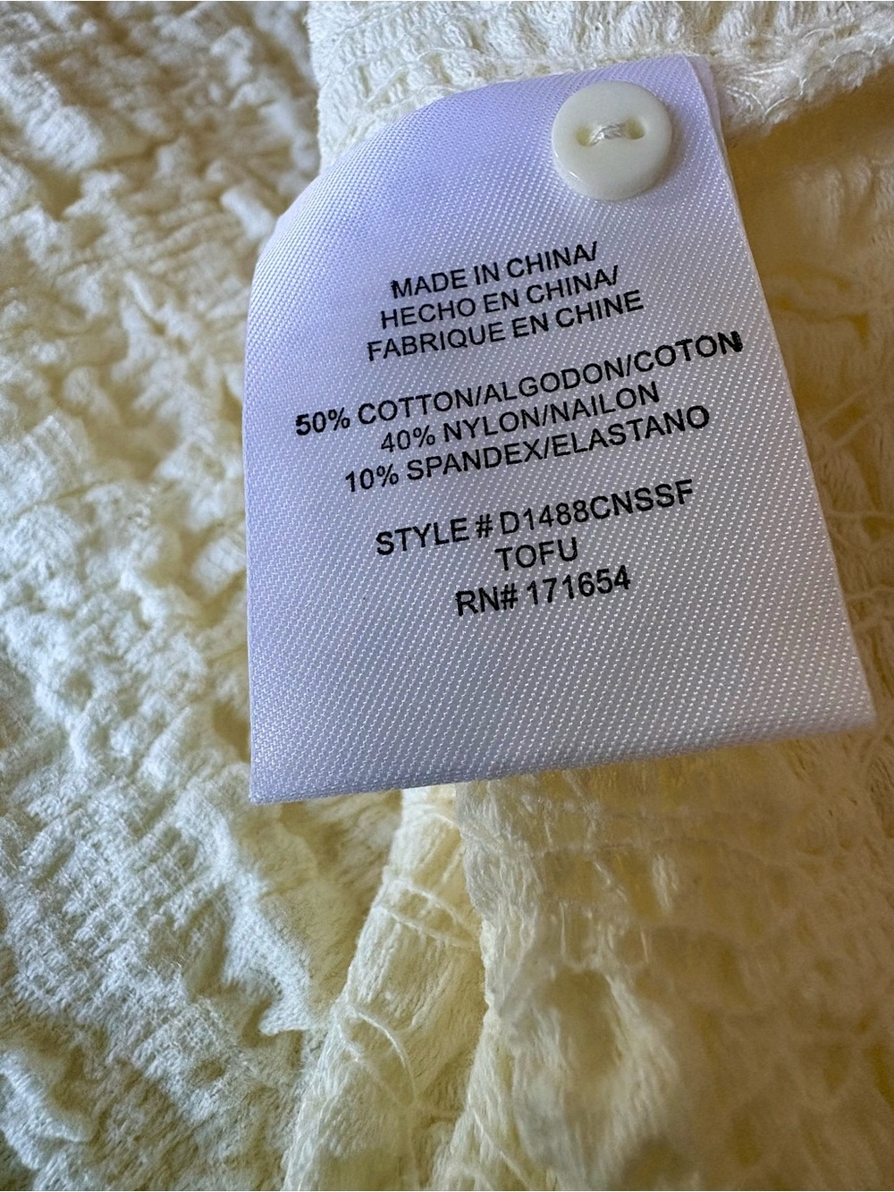 NWT Thread & Supply Cream Crinkle Textured Midi Dress XL - Picture 10 of 11